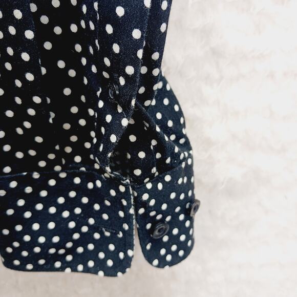 Blouse Sz M Polka Dot Preppy Classic Ralph Lauren Goth Shirt Office Houndstooth - Picture 3 of 12